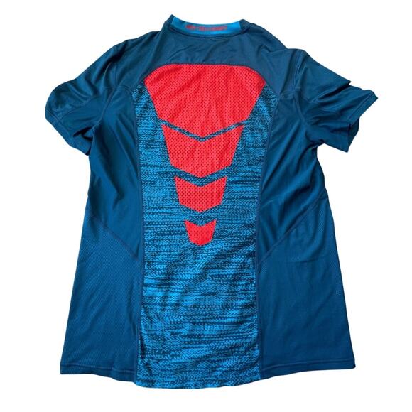 Nike PRO Combat Dri Fit Fitted short sleeve shirt, Large, Red & Blue - Picture 2 of 11